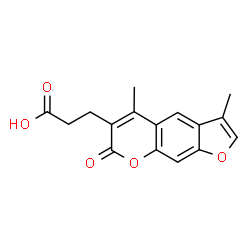 ChemSpider 2D Image | 3-(3,5-Dimethyl-7-oxo-7H-furo[3,2-g]chromen-6-yl)propanoic acid | C16H14O5