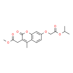 ChemSpider 2D Image | Methyl [7-(2-isopropoxy-2-oxoethoxy)-4-methyl-2-oxo-2H-chromen-3-yl]acetate | C18H20O7