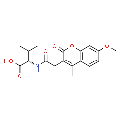 ChemSpider 2D Image | N-[(7-Methoxy-4-methyl-2-oxo-2H-chromen-3-yl)acetyl]-L-valine | C18H21NO6
