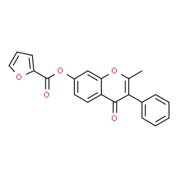 ChemSpider 2D Image | 2-Methyl-4-oxo-3-phenyl-4H-chromen-7-yl 2-furoate | C21H14O5