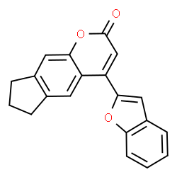 ChemSpider 2D Image | 4-(1-Benzofuran-2-yl)-7,8-dihydrocyclopenta[g]chromen-2(6H)-one | C20H14O3