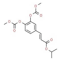 ChemSpider 2D Image | Isopropyl (2E)-3-{3,4-bis[(methoxycarbonyl)oxy]phenyl}acrylate | C16H18O8