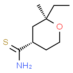 ChemSpider 2D Image | (2R,4S)-2-Ethyl-2-methyltetrahydro-2H-pyran-4-carbothioamide | C9H17NOS