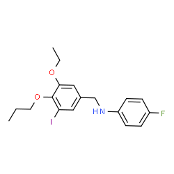 ChemSpider 2D Image | N-(3-Ethoxy-5-iodo-4-propoxybenzyl)-4-fluoroaniline | C18H21FINO2