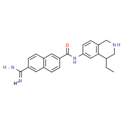 ChemSpider 2D Image | 6-Carbamimidoyl-N-(4-ethyl-1,2,3,4-tetrahydro-6-isoquinolinyl)-2-naphthamide | C23H24N4O