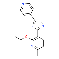 ChemSpider 2D Image | 2-Ethoxy-6-methyl-3-[5-(4-pyridinyl)-1,2,4-oxadiazol-3-yl]pyridine | C15H14N4O2