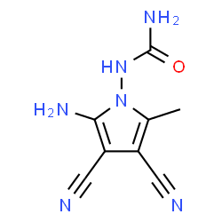 ChemSpider 2D Image | 1-(2-Amino-3,4-dicyano-5-methyl-1H-pyrrol-1-yl)urea | C8H8N6O