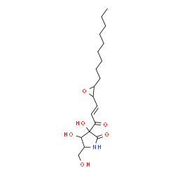 ChemSpider 2D Image | 3,4-Dihydroxy-5-(hydroxymethyl)-3-[(2E)-3-(3-nonyl-2-oxiranyl)-2-propenoyl]-2-pyrrolidinone | C19H31NO6