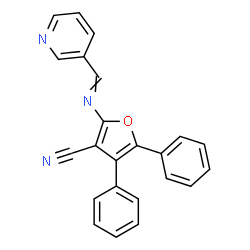 ChemSpider 2D Image | 4,5-Diphenyl-2-[(3-pyridinylmethylene)amino]-3-furonitrile | C23H15N3O