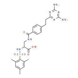 ChemSpider 2D Image | 3-({4-[2-(4,6-Diamino-1,3,5-triazin-2-yl)ethyl]benzoyl}amino)-N-(mesitylsulfonyl)alanine | C24H29N7O5S