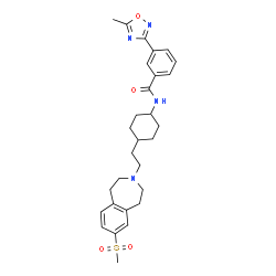 ChemSpider 2D Image | 3-(5-Methyl-1,2,4-oxadiazol-3-yl)-N-(4-{2-[7-(methylsulfonyl)-1,2,4,5-tetrahydro-3H-3-benzazepin-3-yl]ethyl}cyclohexyl)benzamide | C29H36N4O4S