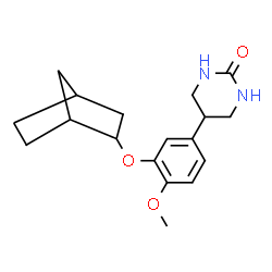 ChemSpider 2D Image | 5-[3-(Bicyclo[2.2.1]hept-2-yloxy)-4-methoxyphenyl]tetrahydro-2(1H)-pyrimidinone | C18H24N2O3