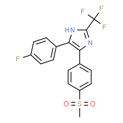 ChemSpider 2D Image | 5-(4-Fluorophenyl)-4-[4-(methylsulfonyl)phenyl]-2-(trifluoromethyl)-1H-imidazole | C17H12F4N2O2S