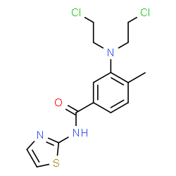 ChemSpider 2D Image | 3-[Bis(2-chloroethyl)amino]-4-methyl-N-(1,3-thiazol-2-yl)benzamide | C15H17Cl2N3OS
