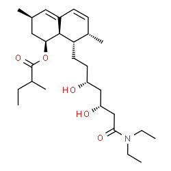 ChemSpider 2D Image | (1S,3R,7S,8S,8aR)-8-[(3R,5R)-7-(Diethylamino)-3,5-dihydroxy-7-oxoheptyl]-3,7-dimethyl-1,2,3,7,8,8a-hexahydro-1-naphthalenyl 2-methylbutanoate | C28H47NO5