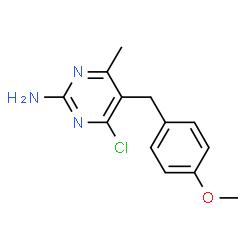 ChemSpider 2D Image | 4-Chloro-5-(4-methoxybenzyl)-6-methyl-2-pyrimidinamine | C13H14ClN3O