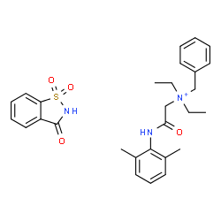 ChemSpider 2D Image | benzyl-[2-[(2,6-dimethylphenyl)amino]-2-oxo-ethyl]-diethyl-ammonium; 1,1-dioxo-1,2-benzothiazol-3-one | C28H34N3O4S