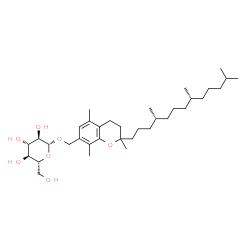ChemSpider 2D Image | {2,5,8-Trimethyl-2-[(4R,8R)-4,8,12-trimethyltridecyl]-3,4-dihydro-2H-chromen-7-yl}methyl beta-D-glucopyranoside | C35H60O7