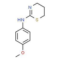 ChemSpider 2D Image | N-(4-Methoxyphenyl)-5,6-dihydro-4H-1,3-thiazin-2-amine | C11H14N2OS