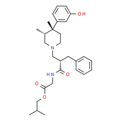 ChemSpider 2D Image | Isobutyl N-{(2S)-2-benzyl-3-[(3R,4R)-4-(3-hydroxyphenyl)-3,4-dimethyl-1-piperidinyl]propanoyl}glycinate | C29H40N2O4