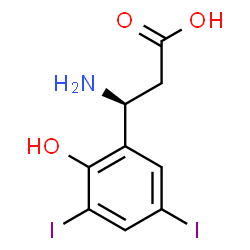 ChemSpider 2D Image | (3S)-3-Amino-3-(2-hydroxy-3,5-diiodophenyl)propanoic acid | C9H9I2NO3
