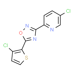 ChemSpider 2D Image | 5-Chloro-2-[5-(3-chloro-2-thienyl)-1,2,4-oxadiazol-3-yl]pyridine | C11H5Cl2N3OS