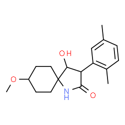 ChemSpider 2D Image | 3-(2,5-Dimethylphenyl)-4-hydroxy-8-methoxy-1-azaspiro[4.5]decan-2-one | C18H25NO3