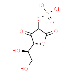 ChemSpider 2D Image | (5R)-5-[(1R)-1,2-Dihydroxyethyl]-2,4-dioxotetrahydro-3-furanyl dihydrogen phosphate | C6H9O9P