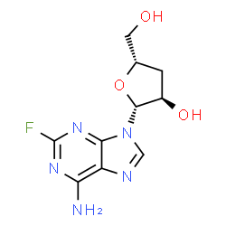 ChemSpider 2D Image | 2-Fluoro-3'-deoxyadenosine | C10H12FN5O3