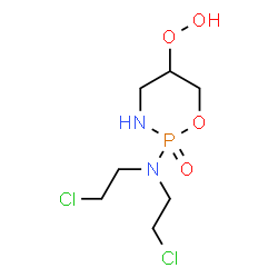 ChemSpider 2D Image | 2-[Bis(2-chloroethyl)amino]-2-oxido-1,3,2-oxazaphosphinan-5-yl hydroperoxide | C7H15Cl2N2O4P