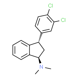 ChemSpider 2D Image | (1R,3S)-3-(3,4-Dichlorophenyl)-N,N-dimethyl-1-indanamine | C17H17Cl2N