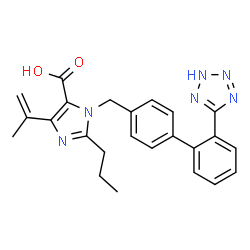 ChemSpider 2D Image | 4-Isopropenyl-2-propyl-1-{[2'-(2H-tetrazol-5-yl)-4-biphenylyl]methyl}-1H-imidazole-5-carboxylic acid | C24H24N6O2
