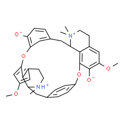 ChemSpider 2D Image | 5,21-Dimethoxy-10,10,26-trimethyl-2,18-dioxa-10,26-diazoniaheptacyclo[27.2.2.1~3,7~.1~13,17~.1~19,23~.0~11,36~.0~27,34~]hexatriaconta-1(31),3(36),4,6,13(35),14,16,19(34),20,22,29,32-dodecaene-4,16-dio
late | C37H40N2O6
