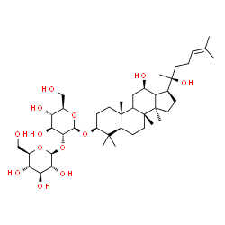 ChemSpider 2D Image | (3beta,9xi,12beta,13xi)-12,20-Dihydroxydammar-24-en-3-yl 2-O-beta-D-glucopyranosyl-beta-D-glucopyranoside | C42H72O13