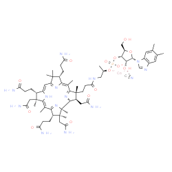 ChemSpider 2D Image | cobalt-57(2+);[(2R,3S,4R,5S)-5-(5,6-dimethylbenzimidazol-1-yl)-4-hydroxy-2-(hydroxymethyl)tetrahydrofuran-3-yl] [(1R)-1-methyl-2-[3-[(1R,2R,3R,5Z,7S,10Z,12S,13S,14Z,17S,18S,19R)-2,13,18-tris(2-amino-2-oxo-ethyl)-7,12,17-tris(3-amino-3-oxo-propyl)-3,5,8,8,13,15,18,19-octamethyl-1,2,7,12,17,23-hexahydrocorrin-3-yl]propanoylamino]ethyl] phosphate;cyanide | C63H8957CoN14O14P