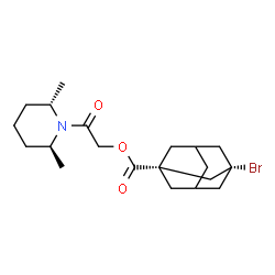 ChemSpider 2D Image | 2-[(2S,6S)-2,6-Dimethyl-1-piperidinyl]-2-oxoethyl (1s,3s)-3-bromo-1-adamantanecarboxylate | C20H30BrNO3