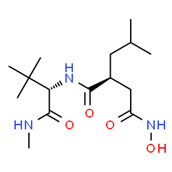 ChemSpider 2D Image | (2R)-N~1~-[(2S)-3,3-Dimethyl-1-(methylamino)-1-oxo-2-butanyl]-N~4~-hydroxy-2-isobutylsuccinamide | C15H29N3O4