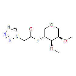 ChemSpider 2D Image | 1,5-Anhydro-2-deoxy-3,4-di-O-methyl-2-[methyl(1H-tetrazol-1-ylacetyl)amino]-D-arabinitol | C11H19N5O4