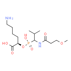 ChemSpider 2D Image | (10R)-10-(4-Aminobutyl)-8-hydroxy-7-isopropyl-5-oxo-2,9-dioxa-6-aza-8-phosphaundecan-11-oic acid 8-oxide | C14H29N2O7P