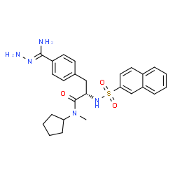 ChemSpider 2D Image | 4-[(Z)-Amino(hydrazono)methyl]-N-cyclopentyl-N-methyl-Nalpha-(2-naphthylsulfonyl)-L-phenylalaninamide | C26H31N5O3S
