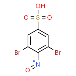 ChemSpider 2D Image | 3,5-Dibromo-4-(~15~N)nitrosobenzenesulfonic acid | C6H3Br215NO4S