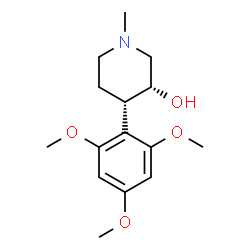 ChemSpider 2D Image | (3R,4S)-1-Methyl-4-(2,4,6-trimethoxyphenyl)-3-piperidinol | C15H23NO4