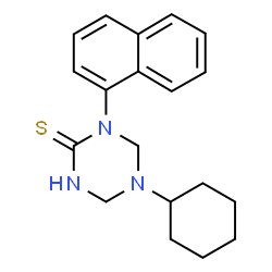 ChemSpider 2D Image | 5-Cyclohexyl-1-(1-naphthyl)-1,3,5-triazinane-2-thione | C19H23N3S
