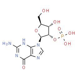 ChemSpider 2D Image | 2-Amino-9-(2-O-phosphono-beta-L-ribofuranosyl)-3,9-dihydro-6H-purin-6-one | C10H14N5O8P