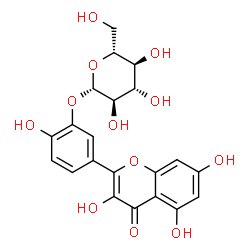ChemSpider 2D Image | 2-Hydroxy-5-(3,5,7-trihydroxy-4-oxo-4H-chromen-2-yl)phenyl beta-D-glucopyranoside | C21H20O12
