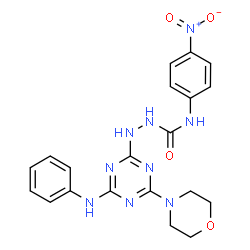 ChemSpider 2D Image | 2-[4-Anilino-6-(4-morpholinyl)-1,3,5-triazin-2-yl]-N-(4-nitrophenyl)hydrazinecarboxamide | C20H21N9O4