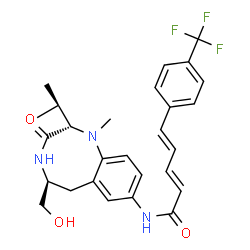 ChemSpider 2D Image | (2S,5S)-(E,E)-8-(5-(4-(trifluoromethyl)phenyl)-2,4-pentadienoylamino)benzolactam | C27H30F3N3O3