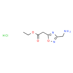 ChemSpider 2D Image | Ethyl [3-(aminomethyl)-1,2,4-oxadiazol-5-yl]acetate hydrochloride (1:1) | C7H12ClN3O3