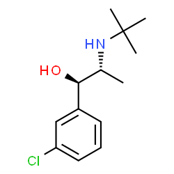 ChemSpider 2D Image | (1R,2R)-1-(3-Chlorophenyl)-2-[(2-methyl-2-propanyl)amino]-1-propanol | C13H20ClNO