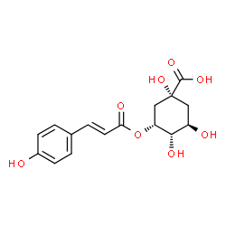 ChemSpider 2D Image | (1R,3R,4S,5R)-1,3,4-Trihydroxy-5-{[(2E)-3-(4-hydroxyphenyl)-2-propenoyl]oxy}cyclohexanecarboxylic acid | C16H18O8